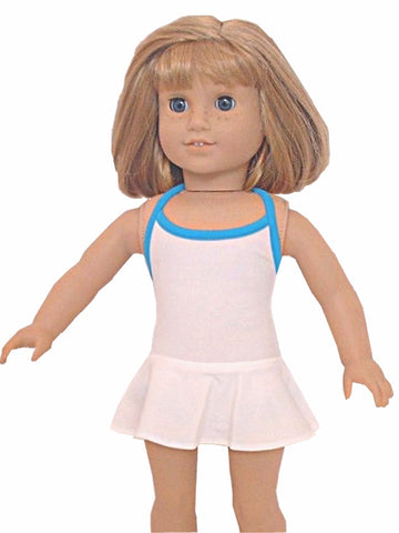 White w/Blue Swimsuit