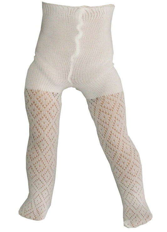 White Diamond Pattern Tights