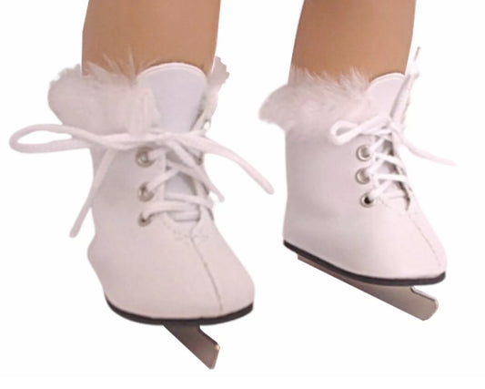 White Ice Skates w/Fur