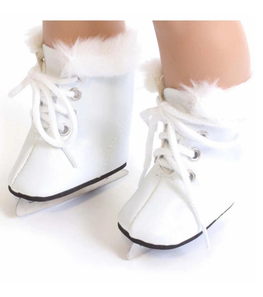 White Ice Skates w/Fur