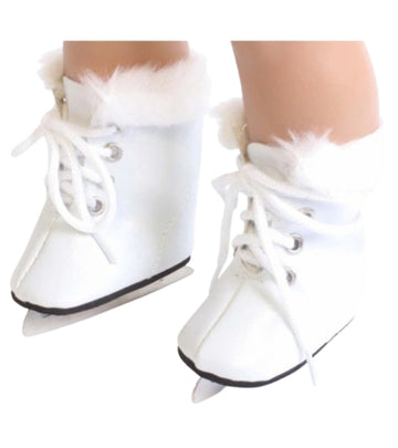 White Ice Skates w/Fur