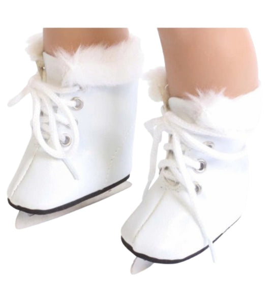 White Ice Skates w/Fur