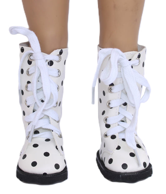White Polka Dot Boots