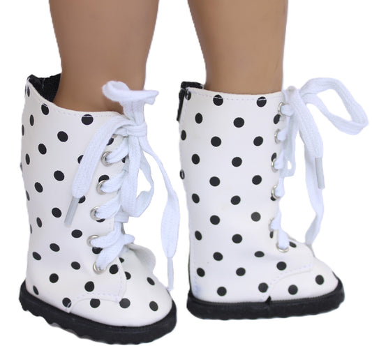 White Polka Dot Boots