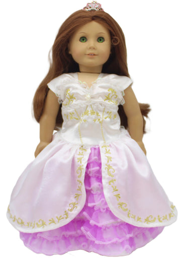 White & Purple Princess Gown
