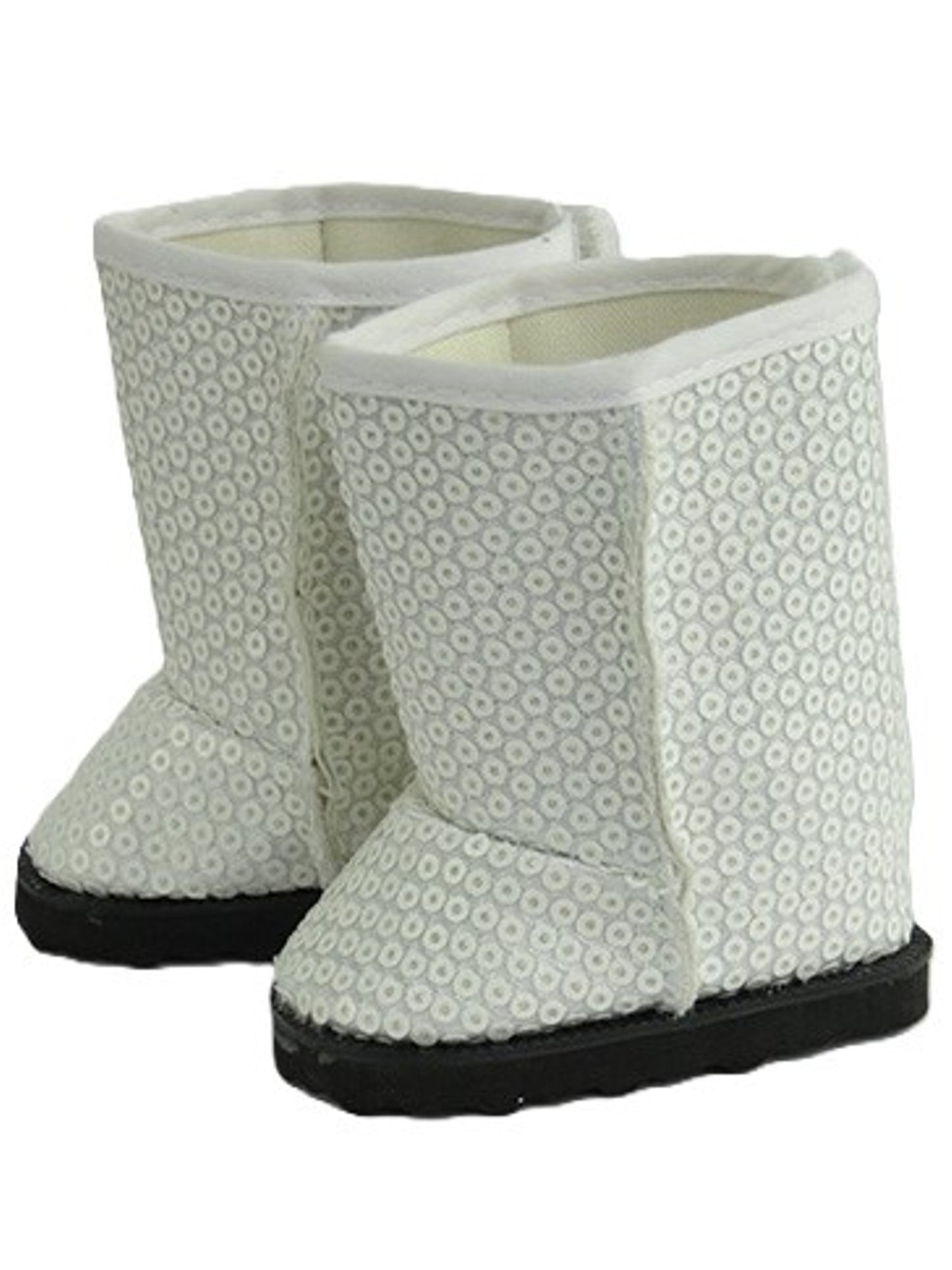 White Sequin Boots
