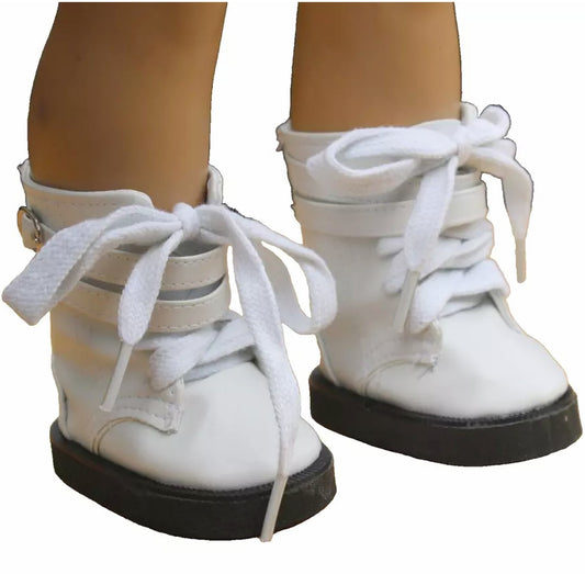 AS IS! White Chunky Buckle Boots