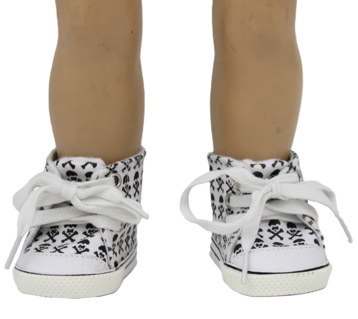 White Skull & Crossbones Mid Tops