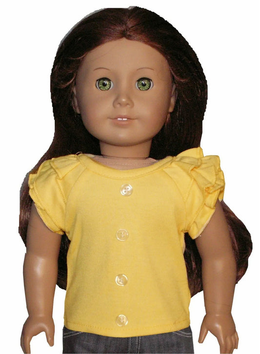 Yellow Ruffled Sleeve Tee